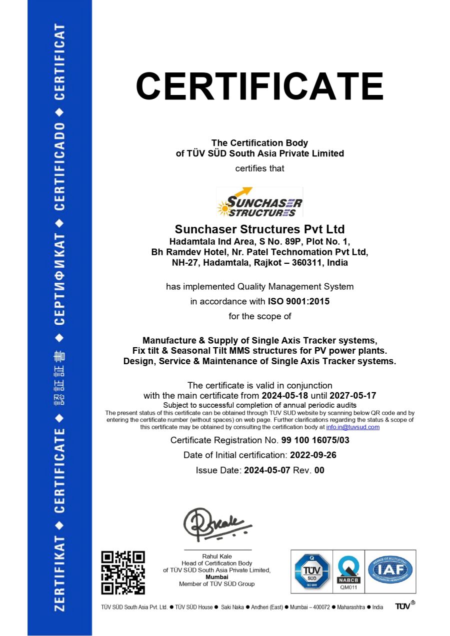 ISO9001:2015 certificate